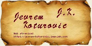 Jevrem Koturović vizit kartica